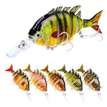 GOBYGO 1PCS Fishing Lure Minnow Baits Artificial Bait 6 Segments Double Hook 3D Eyes Fishing Tackle Goods Swimbait Floating Tool 2024 - buy cheap
