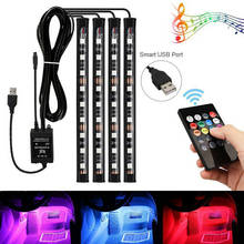 4x9LEDs Car Atmosphere Light RV Interior Lamp SUV Dash Floor Foot RGB Lamp Strip PVC Decorative Light USB RV Camper Accessories 2024 - buy cheap