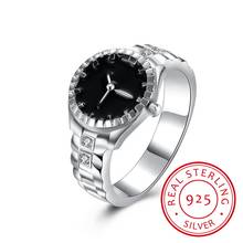 Женское кольцо из серебра 2019 пробы, с черной эмалью 2024 - купить недорого