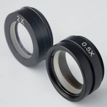 FYSCOPE 2 unids/lote 0.5X & 2.0X microscopio industrial lente de objetivo de cámara para ZM45 C-MOUNT lente de vidrio auxiliar Barlow 2024 - compra barato