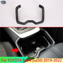 Para a TOYOTA Rav4 (XA50) 2019 2020 De Fibra De Carbono Estilo Copo Suporte da Bebida Traseira Frente Guarnição Tampa Moldura Quadro Moldagem Decore 2024 - compre barato