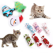 Кошка, Рождественская игрушка, интерактивные подарки для домашних животных, кошачья игрушка, конфета, Санта Клаус, саше, игрушка, рождественские товары для домашних животных, продукт 2024 - купить недорого