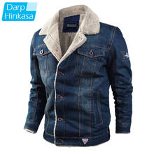 DARPHINKASA 2020 Winter Thickened Denim Jacket Men Streetwear Casual Warm Bomber Denim Jacket Fleece Fashion Jacket Men 2024 - buy cheap