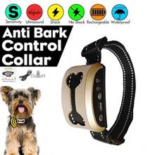 Collar de entrenamiento ultrasónico para perros, dispositivo electrónico antiladridos, con carga USB, dorado 2024 - compra barato
