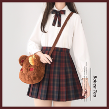[Bohea Tea] Girl's Summer Autumn High Waist Pleated Skirt Women Plaid Skirts JK Uniforms School Dress Student Cloths 2024 - buy cheap