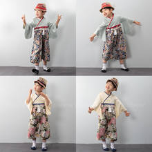 Children Japanese Style Printed Kimono Baby Boy Retro Yukata Jumpsuit Kids Fashion Hanfu Romper Jumpsuit Asian Oriental Clothing 2024 - buy cheap