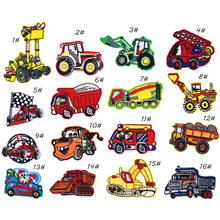 Cartoon Car Series Patches for Kids Diy Stickers Iron on Clothes Heat Transfer Applique Embroidered Applications Cloth Fabric 2024 - buy cheap