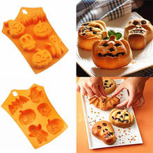 1PCS Halloween Holiday Pumpkin Cake Mold 6 Cavities Pumpkin Ghost Bat Shape Chocolate Molds DIY Cake Decorating Tools 2024 - buy cheap