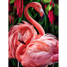 Pintura de diamantes 5D Diy de animales, Kits de punto de cruz de flamenco, bordado de diamantes, paisaje de animales, taladro redondo, regalo de Navidad 2024 - compra barato