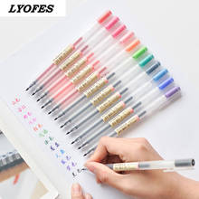 Caneta gel 12 cores flash, canetas de tinta colorida de 0.5mm, marcador e escrita, estilo escolar e de papelaria, presentes de material de escritório 2024 - compre barato