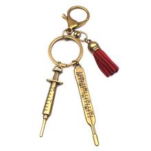 New Bronze Medical Key Chain Needle Syringe Stethoscope Color Tassel Cute Pendant Keychain Jewelry Medical Graduate Gift 2024 - buy cheap