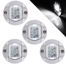 Mayitr-ancla de popa para coche, 4 uds, navegación 6 SMD 2835, luz LED, lámpara de escalera blanca redonda, accesorios 2024 - compra barato