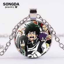 SONGDA My Hero Academia Chain Necklace Midoriya Lzuku Todoroki Shoto Bakugou Katsuki Figures Glass Art Pendant Necklace Souvenir 2024 - buy cheap