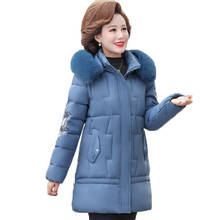 Middle aged Female Down Cotton Jacket Fashion Hooded Thick Warm Coat Long Plus Size Women Parkas Padded Wadded Clothing 5XL 2277 2024 - buy cheap