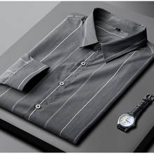 Camisa masculina manga longa, camisa listrada luxuosa para outono e inverno plus size m l xl 2xl 3xl 4xl 2024 - compre barato