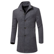 MRMT 2022 Brand Men's Woolen Coat Jacket New Pure Color Lapel Long Men Woollen Overcoat for Male Wool Man Outer Wear Windbreaker 2024 - buy cheap