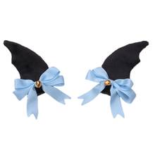 Plush Devil Bat Wing Hair Clips Sweet Bowknot Bell Lolita Cosplay Party Hairpins 2024 - buy cheap