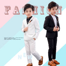 Spring New Boy's Striped Suit Set Children Formal Wedding Party Performance Costume Kids Blazer Pants 2pcs Clothing Sets 2024 - buy cheap