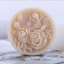 3d rosa feito à mão moldes de sabão de silicone flor redonda moldes de silicone para natural orgânico fazer sabão 2024 - compre barato