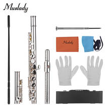 Muslady C Key Concert Flutes 16 Holes Closed Hole Flute Cupronickel Silver Plated with Cleaning Cloth Rod Gloves Screwdriver 2024 - buy cheap