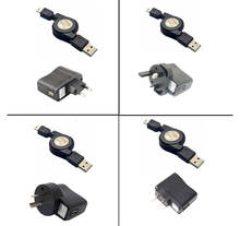 Cargador de pared y Negro retráctil USB A macho A Mini USB B Cable de datos de sincronización de carga de 5 pines 2024 - compra barato