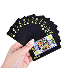 Качественные водонепроницаемые пластиковые игральные карты из ПВХ, покер, Классические фокусы, инструмент, чистый черный волшебный ящик в упаковке 2024 - купить недорого