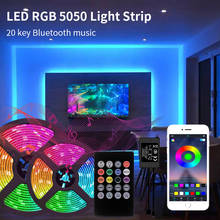 LED Strip Light Music Bluetooth Control RGB 5050 Smart Waterproof Flexible Ribbon DC12V 5M 20M Holiday Decor Luces LED Lighting 2024 - buy cheap
