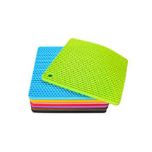 2pcs/lot 18cm Round/Square Heat Resistant Silicone Mat Drink Cup Coasters Non-slip Pot Holder Table Placemat Kitchen Accessories 2024 - buy cheap