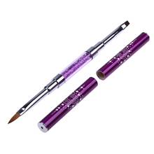 3D Фиолетовый с двойной головкой для дизайна ногтей, акриловая ручка для рисования, УФ-гель, сделай сам, кисть, ручка, инструмент, Дизайн ногтя маникюрные инструменты 2024 - купить недорого