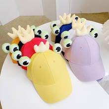 Gorra de béisbol con sombreado de corona de rana para niños, gorra con visera, regalo encantador, colores bonitos, primavera y verano 2024 - compra barato