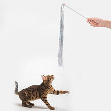 Juguetes para mascotas, varita de entrenamiento interactivo de acrílico, divertido palo de gato con borlas, barra colgante, campana de plumas para gatitos 2024 - compra barato
