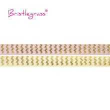 BRISTLEGRASS-cinta elástica plegable para el pelo, 5 yardas, 5/8 pulgadas, 15mm, estampado de lámina de Chevron dorado, banda de Spandex FOE, diadema, tutú, vestido, costura, embellecedor 2024 - compra barato