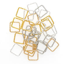 Anillos de plata cuadrados de 13/15mm, accesorios de joyería para collar DIY, oro rosa, Blanco K, patrón de cierre, anillos de salto de flor de Metal, 50 Uds. 2024 - compra barato