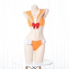 Novo sexy bonito lingerie laranja corpo marinheiro terno roupa interior roupa interior irmã conjunto lingerie sexy cosplay uniforme atacado 2024 - compre barato