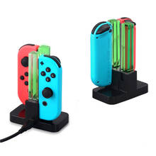 Nintend acessórios joy-con controlador duplo led carregador joystick carregador suporte para nintendo switch ns joystick 2024 - compre barato