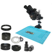 3.5X-90X 3.5X-180X  Industrial Clamp Trinocular Stereo Microscope +144 Led Lights +2.0X 0.5X Objective Lens PCB Cellphone Repair 2024 - buy cheap