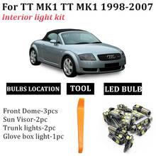 Kit de pacote interno de lâmpadas automotivas, 8 peças, para audi tt mk1 1998-2007, canbus, sem erros, porta-malas, espelho, acessórios de luz 2024 - compre barato