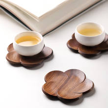 Classic Petal-shaped Solid Walnut Wood Pan Plate Fruit Dishes Saucer Tea Tray Dessert Dinner Plate Tableware Set 2024 - buy cheap