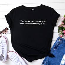 This Is A Text Post T Shirts Women Cotton Summer Short Sleeve O-neck Tee Shirt Femme Casual Tshirt Women Loose Camiseta Mujer 2024 - buy cheap