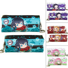 1pcs Anime Demon Slayer Ghost Blade Cartoon Print Pen Bag Student Pencil Stationery Pencilcase Pen Marker Bag Storage Pouch 2024 - buy cheap