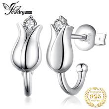 JewelryPalace Cute Flower 925 Sterling Silver Stud Earrings for Women Fashion Elegant Happiness Lily of the Valley CZ Earrings 2024 - buy cheap