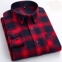 2020 Men Flannel Plaid Shirt 100% Cotton Spring Autumn Casual Long Sleeve Shirt Soft Comfort Slim Fit Brand Clothes DS387 2024 - buy cheap