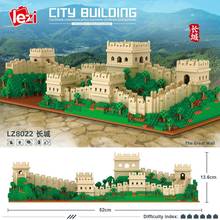 Blocos de construção da parede chinesa + a grande arquitetura de tijolos micro lz8022 modelo 3d bloco de diamante brinquedos para crianças 4114 peças 2024 - compre barato