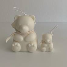 Vela de oso para decoración del hogar, accesorio fotográfico con forma de oso, cera de soja, Color sólido, blanco, regalo creativo, BE50CA 2024 - compra barato