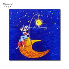 Mintura Painting for Living Room Wall Art Fairy Tale Moon and Princess Acrylic Canvas  Oil paintings Art Hand Painted  No Framed 2024 - buy cheap