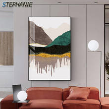 Abstract Golden Moutain Canvas Painting Modern Landscape Posters Prints Artistic Wall Picture for Living Room Fashion Home Decor 2024 - buy cheap