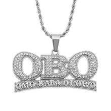 Collar con colgante de letras OBO para hombre, joyería de rapero, Color dorado y plateado, Hip Hop, diamantes de imitación incrustados, envío directo 2024 - compra barato