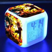3D Cartoon hero academi Alarm Clock 7 Color Glowing LED Digital Clock Kids Birthday Gift Multifunction Touch Sensing Alarm Clock 2024 - buy cheap