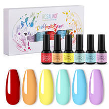 Rosalind Gel Nail Polish Kits 8ML 6 Colors Soak Off UV LED Gel Bright Glitter Varnish Semi Permanent Nail Art All For Manicure 2024 - купить недорого