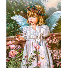 Full Square Round Drill 5D DIY Diamond Painting Angel girl 3D Embroidery Garden roses Cross Stitch mosaic Home Decor 2024 - buy cheap